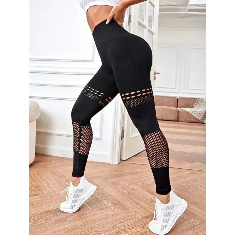 Leggings sexy oco para fora leggings mulheres calças magras treinando yoga collants